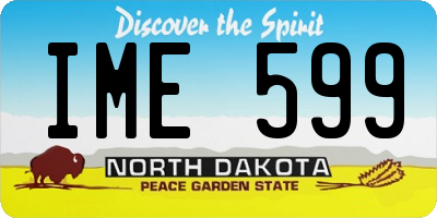 ND license plate IME599