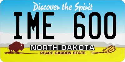ND license plate IME600
