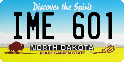 ND license plate IME601