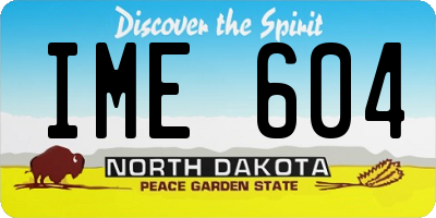ND license plate IME604