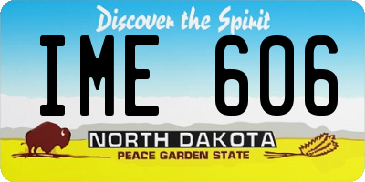 ND license plate IME606