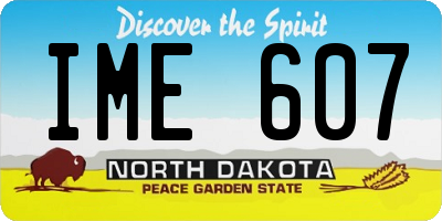 ND license plate IME607