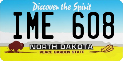 ND license plate IME608