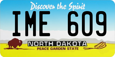 ND license plate IME609