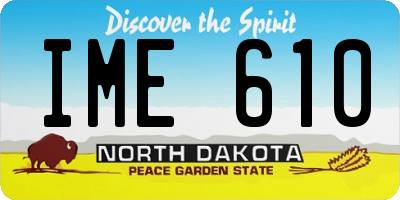 ND license plate IME610