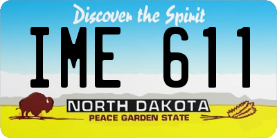 ND license plate IME611