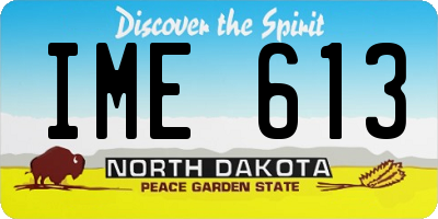 ND license plate IME613