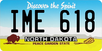 ND license plate IME618
