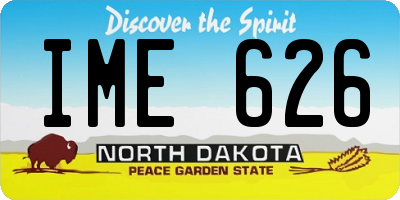 ND license plate IME626