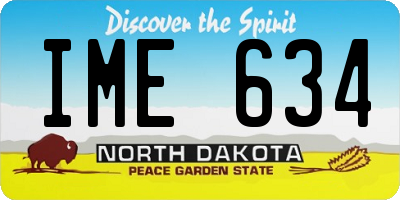ND license plate IME634
