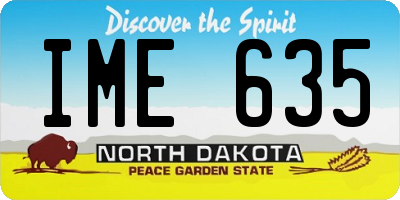 ND license plate IME635