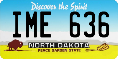 ND license plate IME636