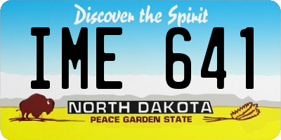 ND license plate IME641
