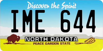 ND license plate IME644