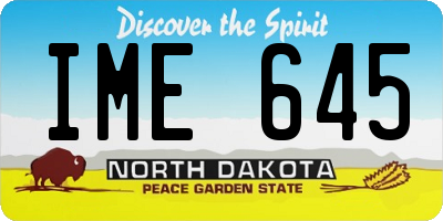 ND license plate IME645