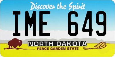 ND license plate IME649