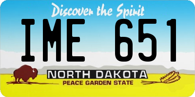 ND license plate IME651