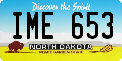 ND license plate IME653