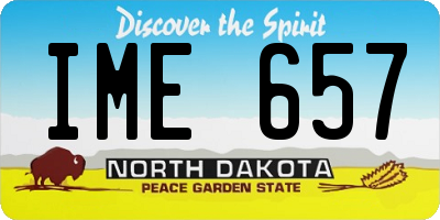ND license plate IME657
