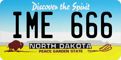 ND license plate IME666