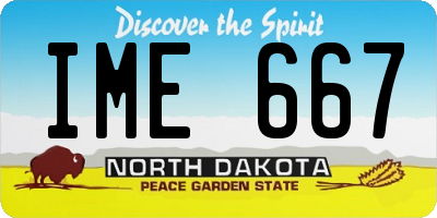 ND license plate IME667
