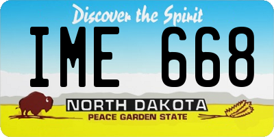 ND license plate IME668