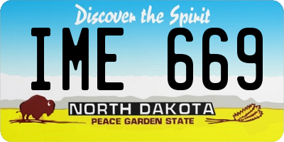 ND license plate IME669