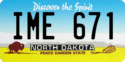 ND license plate IME671