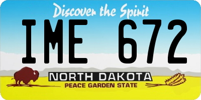 ND license plate IME672