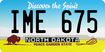 ND license plate IME675