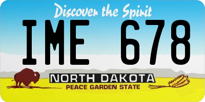 ND license plate IME678