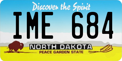 ND license plate IME684