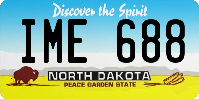 ND license plate IME688