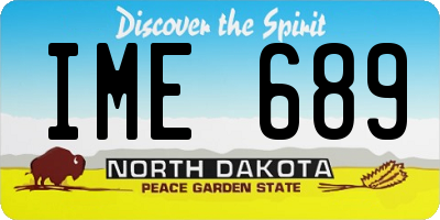 ND license plate IME689