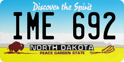 ND license plate IME692
