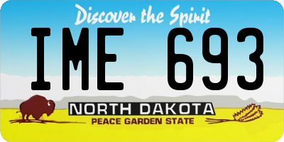 ND license plate IME693