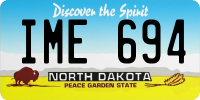 ND license plate IME694