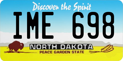 ND license plate IME698