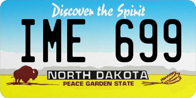 ND license plate IME699