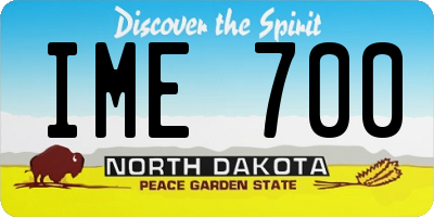ND license plate IME700