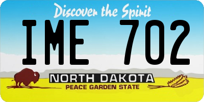 ND license plate IME702