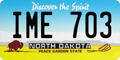 ND license plate IME703