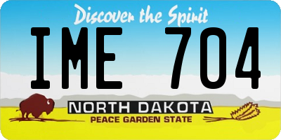 ND license plate IME704