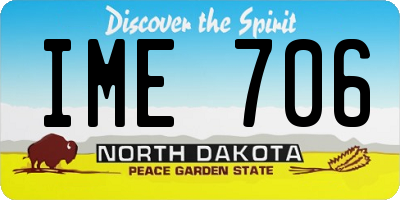 ND license plate IME706