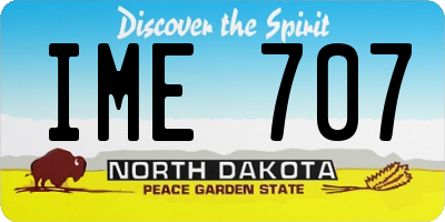 ND license plate IME707