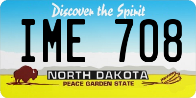 ND license plate IME708