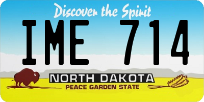 ND license plate IME714