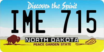 ND license plate IME715