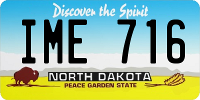 ND license plate IME716