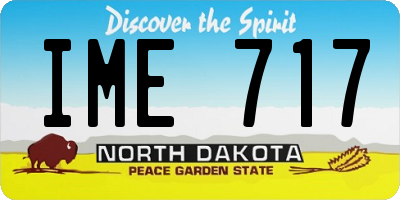 ND license plate IME717